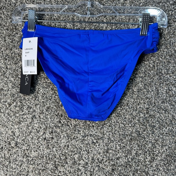 NWT La Blanca Women's  Side Shirred Hipster Swimsuit Bottom Sz 4 - Picture 4 of 6
